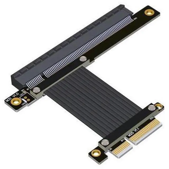 Alt view image 6 of 8 - PCI-E 4.0 X4 To X16 Extension Cable Riser Cable Pcie X4 64G/Bps Adapter Cable For RTX3090 Rx6800xt Graphics 20CM