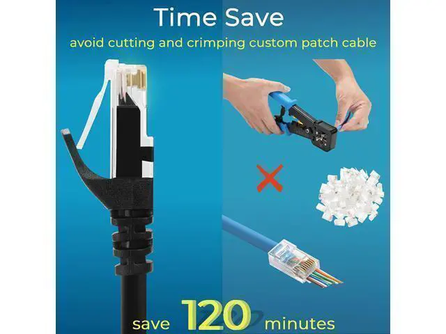Alt view image 10 of 14 - Patch Cables Cat6 0.5ft 24 Pack,Ethernet Patch Cable 10G, Cat 6 Patch Cable for Patch Panel to Switch, Flexiable Cat 6 Ethernet Cable with Gold Plated Black