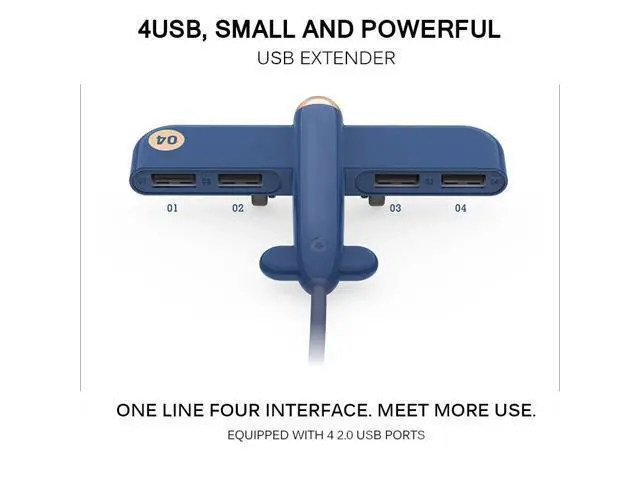 Alt view image 6 of 10 - 4 Ports USB 2.0 HUB Usb Hub 3.0 Portable Hub Usb Aircraft Shape USB Splitter External Multi Ports USB HUB For