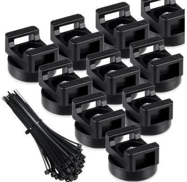 Alt view image 7 of 12 - Magnetic Zip Tie Mount Multipurpose Magnetic Cable Holder Cable Tie Mount Magnets Magnetic Wire Management Bases with Heavy Duty Cable Zip Ties, Tie Mount Nylon Cable Ties in Total (60 Pieces, 22 mm)