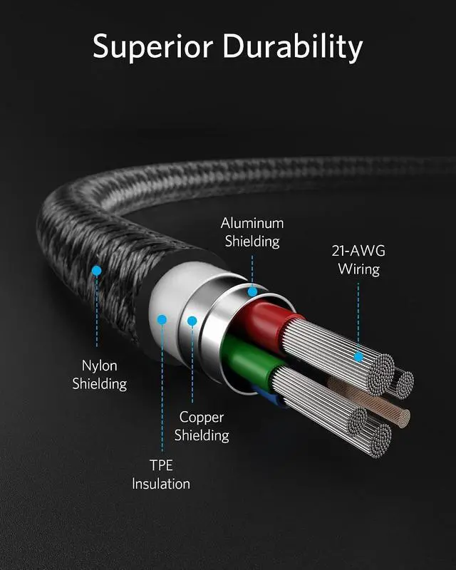 Alt view image 13 of 14 - New Nylon USB C to Lightning Cable MFi Certified for iPhone 14 Series and More (10FT Black)