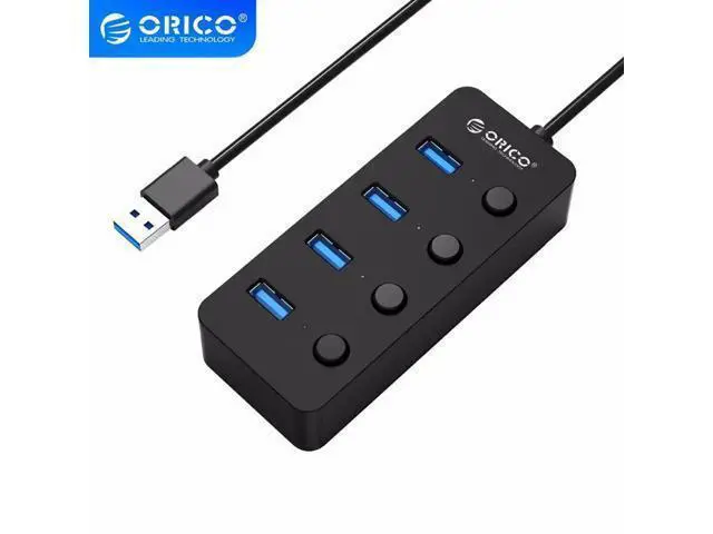 Alt view image 6 of 10 - 4 Port USB 3.0 HUB With Individual Power Switches Multi USB Splitter OTG Adapter for PC Computer Laptop Accessories