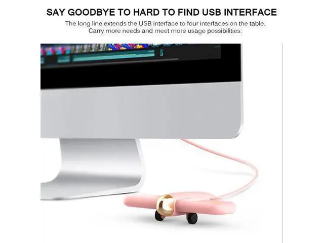 Alt view image 10 of 10 - 4 Ports USB 2.0 HUB Usb Hub 3.0 Portable Hub Usb Aircraft Shape USB Splitter External Multi Ports USB HUB For