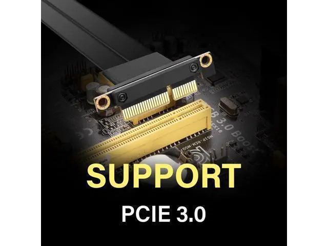 Alt view image 11 of 14 - PCIe 3.0 X4 Extension Cable 90 Degree PCI-E 4X Male to Female Riser Cable 20CM (90 Degree)
