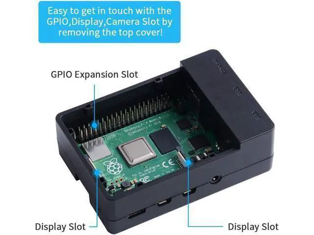 Alt view image 13 of 14 - Case with PWM Fan for Raspberry Pi 4, 18W 5V 3.6A USB-C Power Supply for Raspberry Pi 4, Heatsinks, USB Card Reader, Micro HDMI Cable, Micro HDMI to HDMI Adapter for Raspberry Pi 4 8GB/4GB/2GB