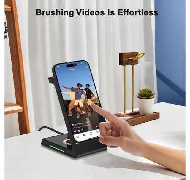 Alt view image 8 of 12 - 3 in 1 15W PD Fast Charging OTP Protection Magnetic Wireless Charger for