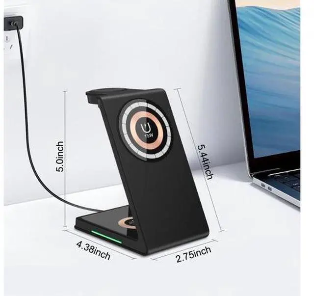 Alt view image 9 of 12 - 3 in 1 15W PD Fast Charging OTP Protection Magnetic Wireless Charger for