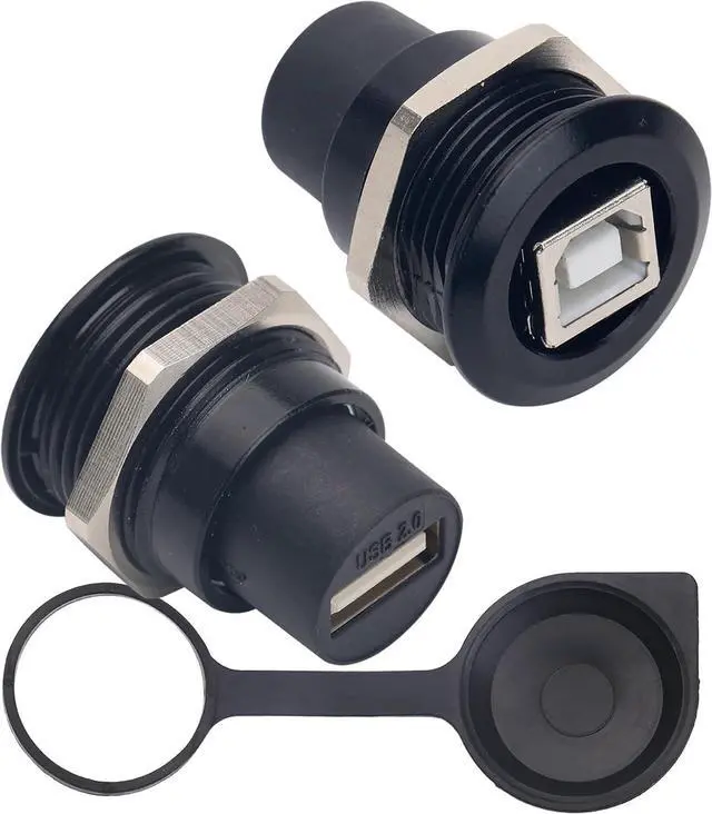 Alt view image 8 of 14 - 2PCS Panel Mount USB B to USB A Connector for Printer Threaded Fixed Female USB 2.0 Converter Adapter for HP Canon Epson Lexmark Xerox and More