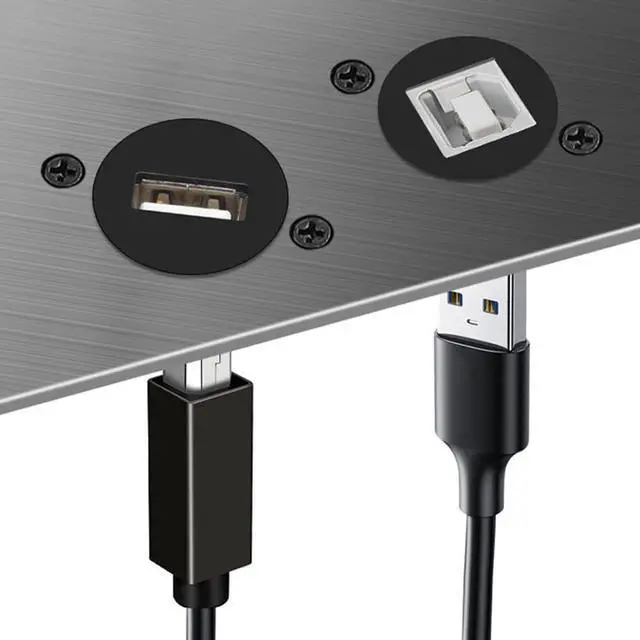 Alt view image 11 of 14 - 2PCS Panel Mount USB B to USB A Connector for Printer Threaded Fixed Female USB 2.0 Converter Adapter for HP Canon Epson Lexmark Xerox and More