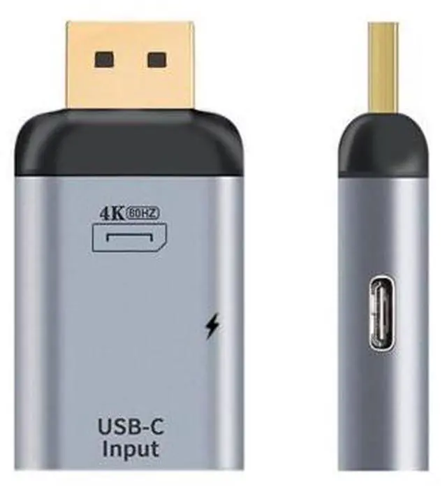 Alt view image 4 of 6 - USB-C Type C Female Source to Displayport DP Sink HDTV & PD Power Adapter 4K 60hz 1080p for Phone & Laptop
