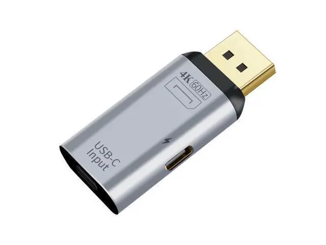 Alt view image 5 of 6 - USB-C Type C Female Source to Displayport DP Sink HDTV & PD Power Adapter 4K 60hz 1080p for Phone & Laptop