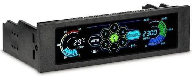 Alt view image 11 of 12 - 5.25" Drive Bay PC Computer CPU Cooling LCD Front Panel Temperature Controller Fan Speed Control for Desktop Computer