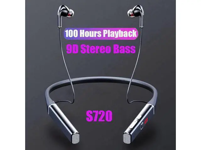 Alt view image 6 of 10 - 100 hours Wireless Earphone Bluetooth Magnetic Neckband Headphone IPX5 Waterproof Sport Headset Noise Cancelling Micophone