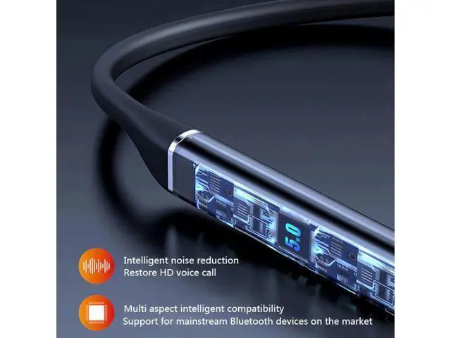 Alt view image 8 of 10 - 100 hours Wireless Earphone Bluetooth Magnetic Neckband Headphone IPX5 Waterproof Sport Headset Noise Cancelling Micophone