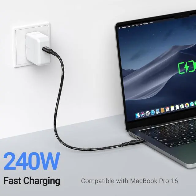 Alt view image 8 of 10 - USB 4 Data Cable(1.5FT 2packs) 40Gbps Data Transfer 8K Video and USB C to USB C 240W Charging Compatible with iPhone 15/Pro/Plus/Pro Max Galaxy Thunderbolt 4/3 Cable and USB-C