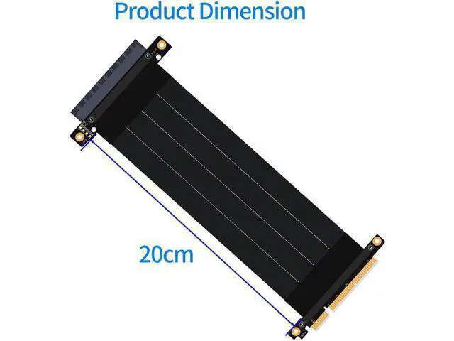 Alt view image 10 of 12 - PCI-E Gen3 Extension Cable PCI Express 3.0 8X Card Adapter Cable Riser Cable 4X for 1U/2U Chassis(180 Degree Cable 20cm)