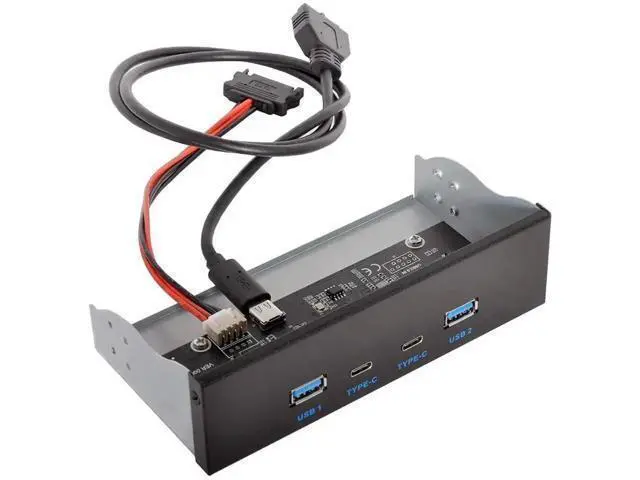 Alt view image 2 of 2 - USB-C & USB 3.0 HUB 4 Ports Front Panel to Motherboard 20Pin Connector Cable for 5.25" CD-ROM Bay