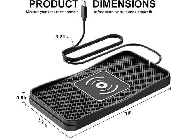 Alt view image 9 of 14 - Wireless Charger for Car 20W Max Fast Car Charging Pad Non-Slip Charger for iPhone 16/15/14/13/12 Galaxy S25-S9 Android Devices (Type C)