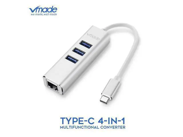 Alt view image 6 of 10 - 3 in 1 Type C To USB 3.0 With Rj45 Gigat Ethernet Network USB C HUB Adapter Thunderbolt 3 For MacBook Pro P20