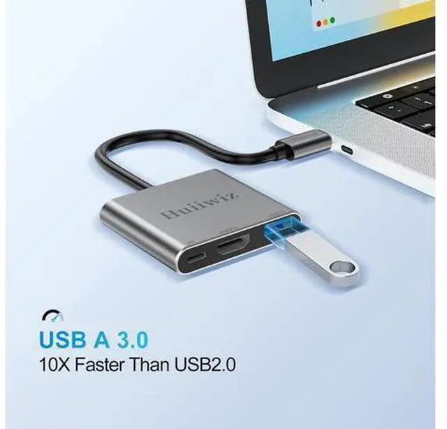 Alt view image 11 of 14 - USB C to HDMI Adapter with Multiport(4K@60Hz/USB3.0/PD 100W) USBC to HDMI Adapter for iPhone iPad MacBook Switch to TV Monitor Projector