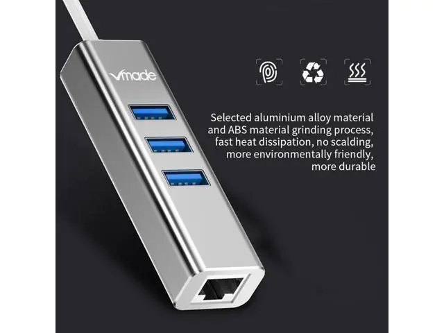 Alt view image 9 of 10 - 3 in 1 Type C To USB 3.0 With Rj45 Gigat Ethernet Network USB C HUB Adapter Thunderbolt 3 For MacBook Pro P20