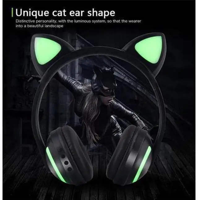 Alt view image 6 of 10 - Glowing Cat Ear Headphones Colorful Led Light Wireless Stereo Headset Computer Phone Gaming Headphone For Women Gifts