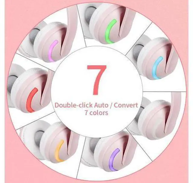 Alt view image 10 of 10 - Glowing Cat Ear Headphones Colorful Led Light Wireless Stereo Headset Computer Phone Gaming Headphone For Women Gifts