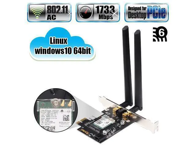 Alt view image 7 of 10 - WiFi Card Wireless Bluetooth Adapter Dual Band AC2030 PCIe Wireless 9260ac 1730Mbps MU-MIMO WiFi PCI-E 1X Card BT 5.0