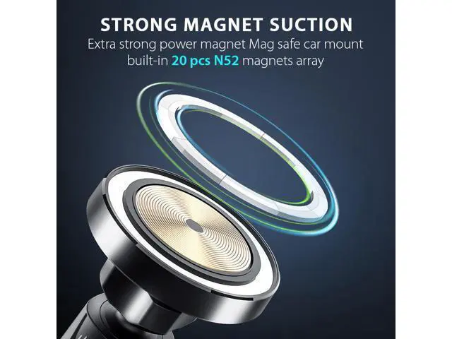 Alt view image 9 of 10 - 15W Magnetic Wireless Car Charger Air Vent Mount Works with Various Phone 360 Adjustable Fast Charging Phone Holder