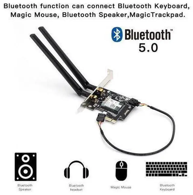 Alt view image 10 of 10 - WiFi Card Wireless Bluetooth Adapter Dual Band AC2030 PCIe Wireless 9260ac 1730Mbps MU-MIMO WiFi PCI-E 1X Card BT 5.0