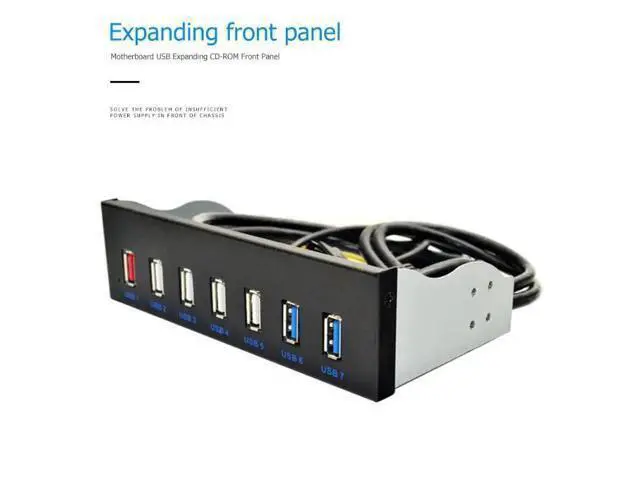 Alt view image 8 of 10 - 3.0 Front Panel 5.25 inch 19 Pin To 2 3.0+4 2.0+BC1.2 Optical Drive Fast Quick Changer Connector for PC Desktop