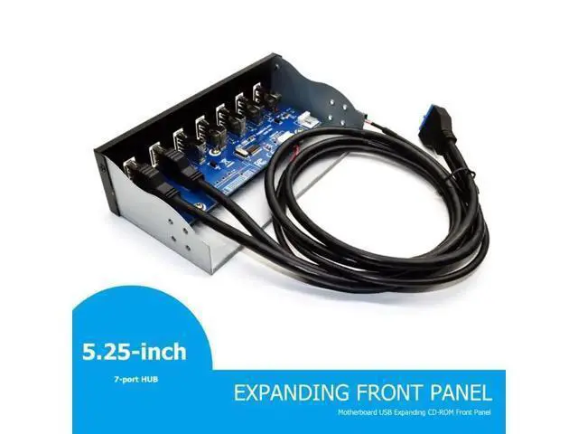 Alt view image 7 of 10 - 3.0 Front Panel 5.25 inch 19 Pin To 2 3.0+4 2.0+BC1.2 Optical Drive Fast Quick Changer Connector for PC Desktop