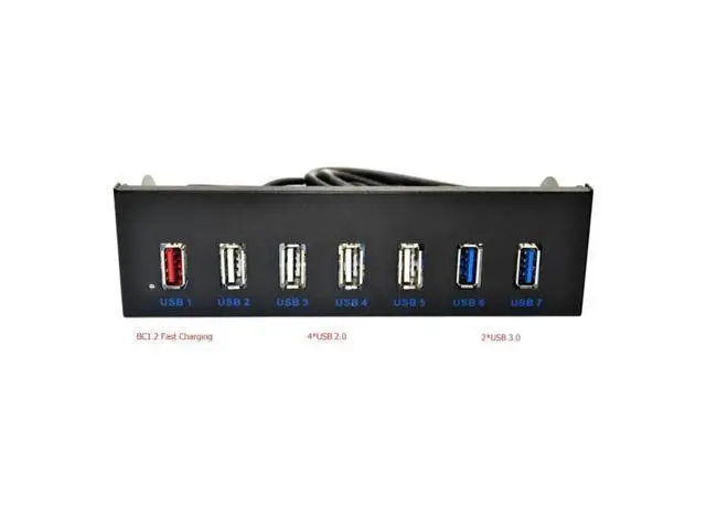 Alt view image 9 of 10 - 3.0 Front Panel 5.25 inch 19 Pin To 2 3.0+4 2.0+BC1.2 Optical Drive Fast Quick Changer Connector for PC Desktop