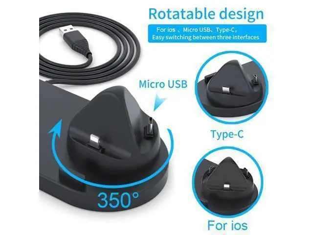 Alt view image 4 of 5 - 6 in 1 Wireless Charger Dock Station for iPhone/Android/Type-C USB Phones 10W Qi Fast Charging For Apple Watch AirPods Pro