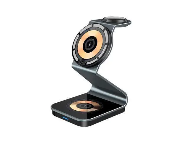Alt view image 6 of 10 - 3-in-1 Magnetic Mobile Phone Stand & Wireless Charger with QC3.0 PD 7W for Mobile Phone Earphone Smart Watch