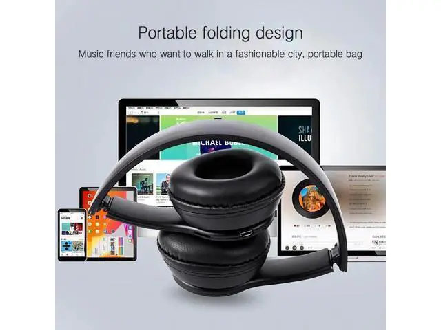 Alt view image 2 of 5 - Blutooth Wireless Headphone Audio Stereo Cordless Headset Auriculares Bluetooth Earphone For Computer Head Phone PC With Mic