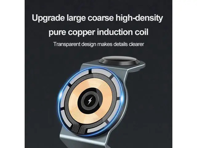 Alt view image 7 of 10 - 3-in-1 Magnetic Mobile Phone Stand & Wireless Charger with QC3.0 PD 7W for Mobile Phone Earphone Smart Watch