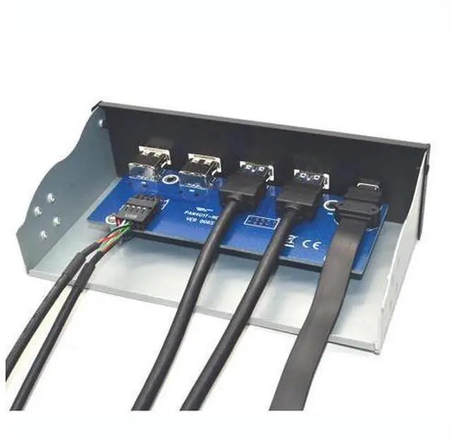 Alt view image 8 of 10 - 5.25 Inch USB 3.1 GEN2 Front Panel USB Hub 2 Ports USB 3.0 + 2 Ports USB2.0 + 1 Port TYPE-C with TYPE-E Connector for Desktop PC