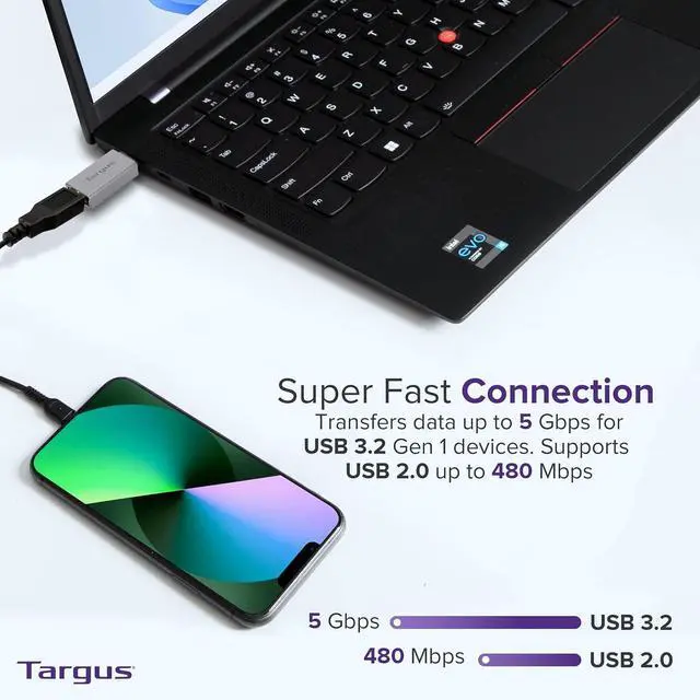 Alt view image 10 of 14 - USB-C to USB-A Adapter 2-Pack - Fast Data Transfer Compact Design - USB C to USB Adapter & USB to USB C Adapter - USB C Adapter Duo Supports USB 2.0 and USB 3.2 Gen 1 Devices (ACA979GL)