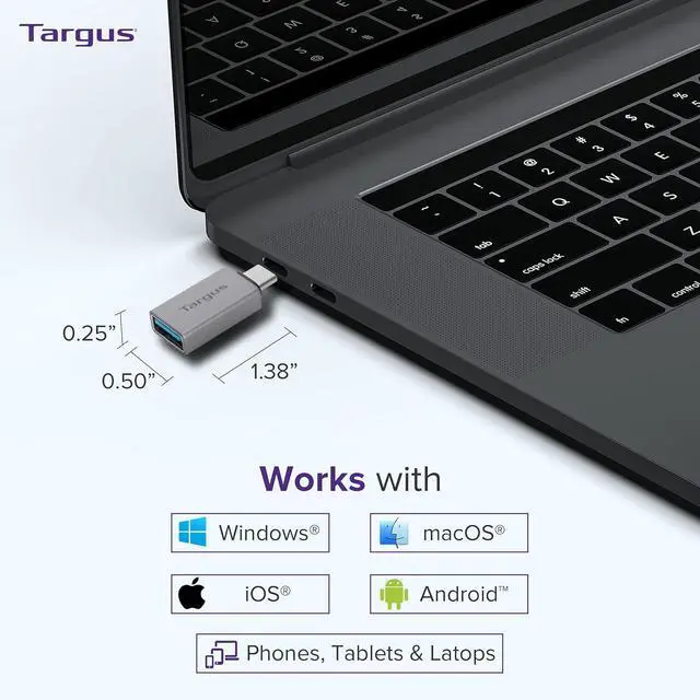 Alt view image 11 of 14 - USB-C to USB-A Adapter 2-Pack - Fast Data Transfer Compact Design - USB C to USB Adapter & USB to USB C Adapter - USB C Adapter Duo Supports USB 2.0 and USB 3.2 Gen 1 Devices (ACA979GL)