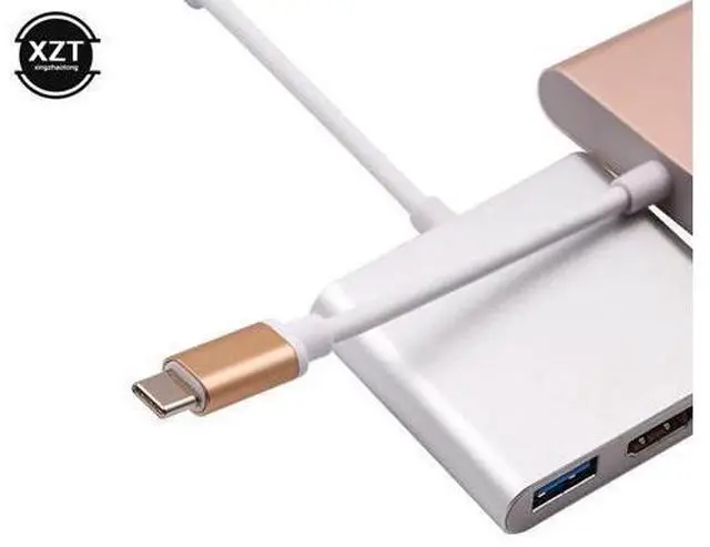 Alt view image 10 of 10 - C HUB to Adapter For Macbook Pro/Air Thunderbolt 3 Type C Hub to 4K 3.0 Port -C Power Delivery