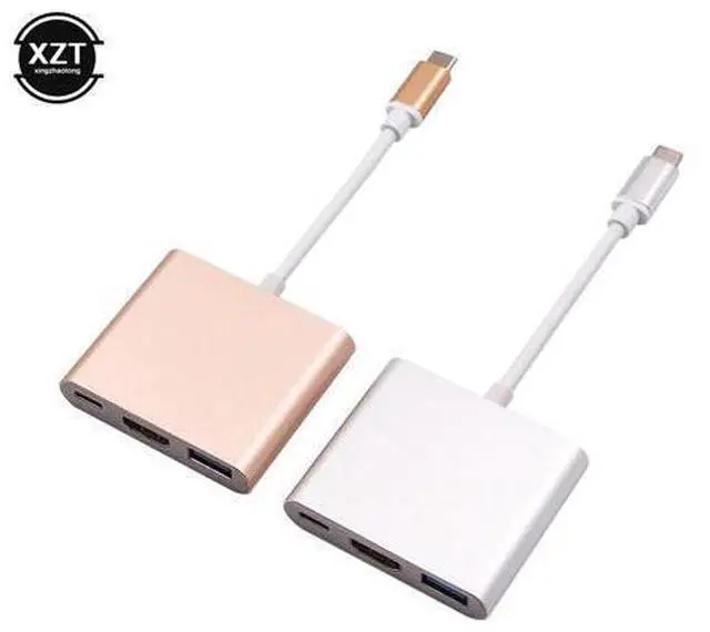 Alt view image 9 of 10 - C HUB to Adapter For Macbook Pro/Air Thunderbolt 3 Type C Hub to 4K 3.0 Port -C Power Delivery