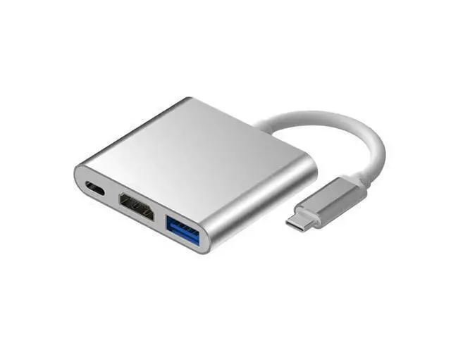 Alt view image 6 of 10 - C HUB Adapter Type C Hub to 4K 3.0 Port With -C Power Delivery for Macbook 12 inch Pro for Dell XPS 13