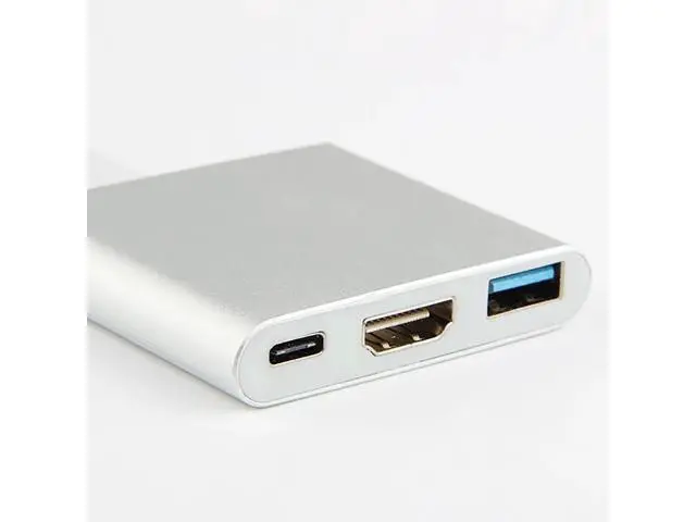 Alt view image 7 of 10 - C HUB Adapter Type C Hub to 4K 3.0 Port With -C Power Delivery for Macbook 12 inch Pro for Dell XPS 13