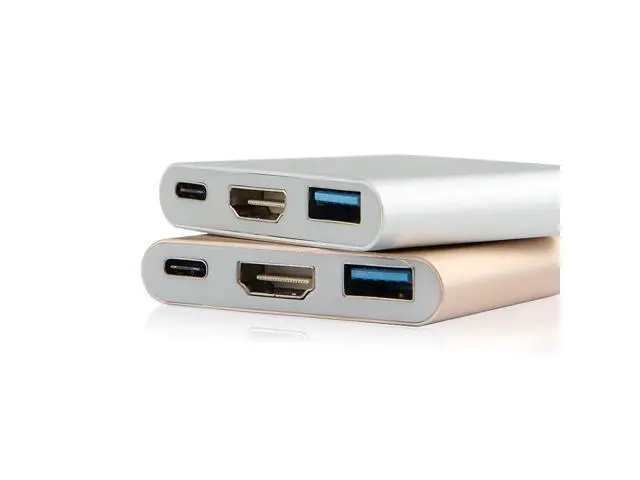 Alt view image 8 of 10 - C HUB Adapter Type C Hub to 4K 3.0 Port With -C Power Delivery for Macbook 12 inch Pro for Dell XPS 13