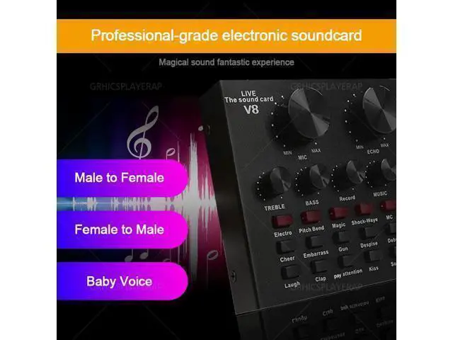 Alt view image 10 of 14 - Bluetooth Webcast Sound Card Practical Headset Microphone KTV Live Streamer Portable Audio Cards