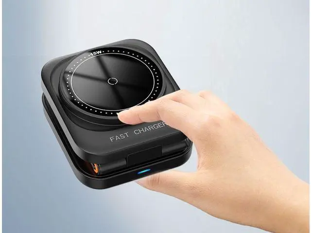 Alt view image 10 of 10 - 3-in-1 Foldable Magnetic Wireless Charger Multifunction Phone Charging Stand with Holder White