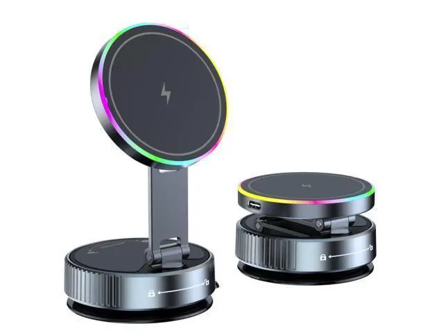 Alt view image 7 of 12 - 15W Fast Wireless Charging Magnetic Phone Mount Flexible and Foldable Navigation Car Mobile Phone Holder