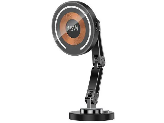Alt view image 6 of 10 - 15W Magnetic Car Mounted Folding Mobile Phone Holder for Wireless Charger Car Dashboard Cell Phones Stand