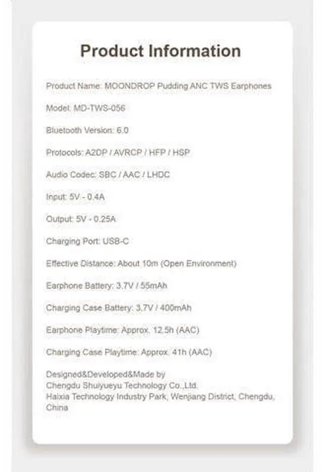 Alt view image 12 of 14 - Pudding TWS Earphone True Wireless Stereo ANC AI ENC LHDC-V 10mm Dynamic Driver Interactive DSP Bluetooth 6.0 Music Game Dual Mode (White)